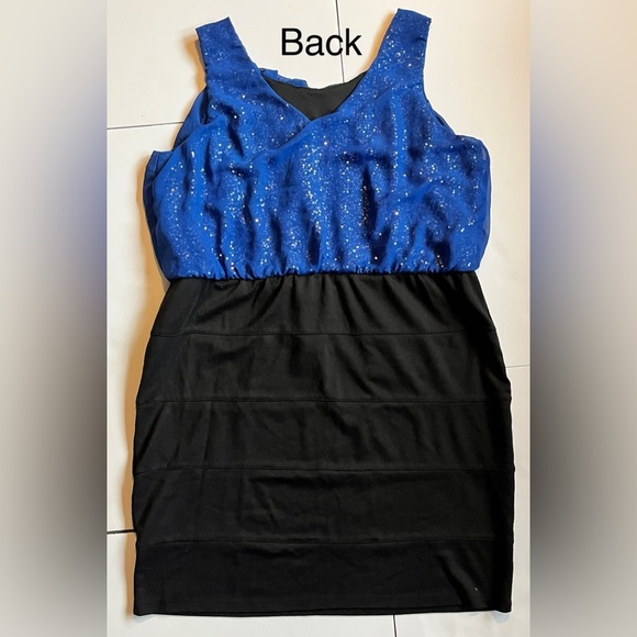 Maurices Elegant Blue and Black Women's Sequin Mini Dress Size 1X - Picture 8 of 13
